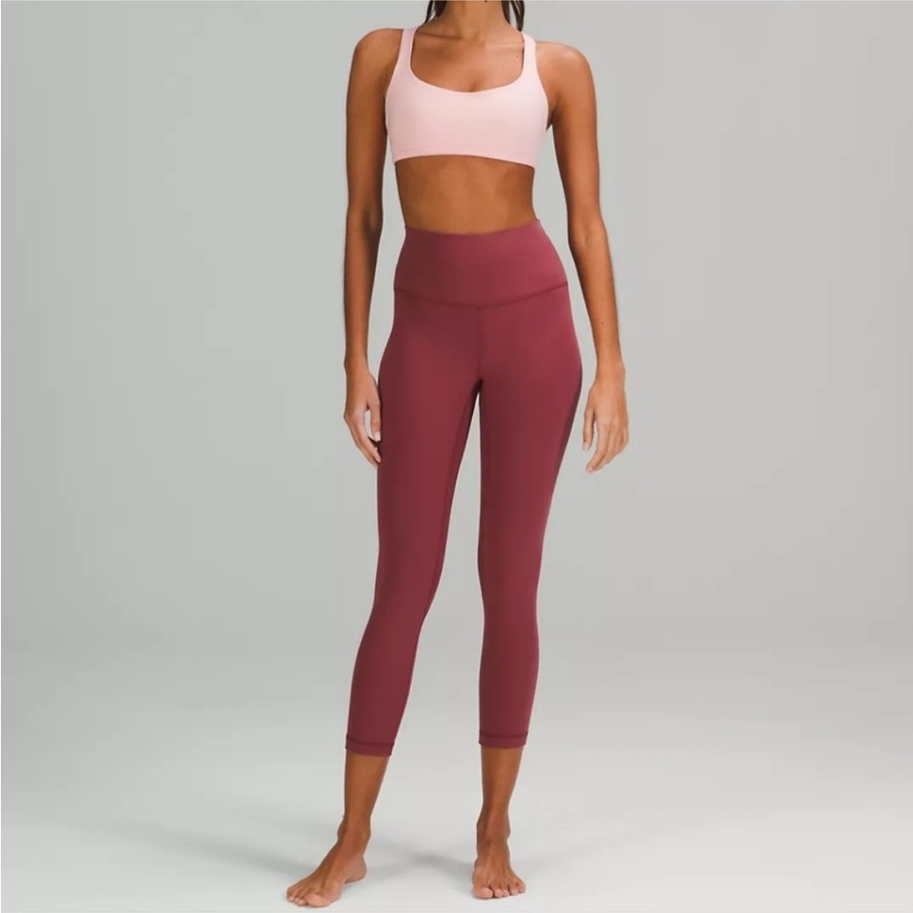 Women's High-Waisted Burgundy Leggings